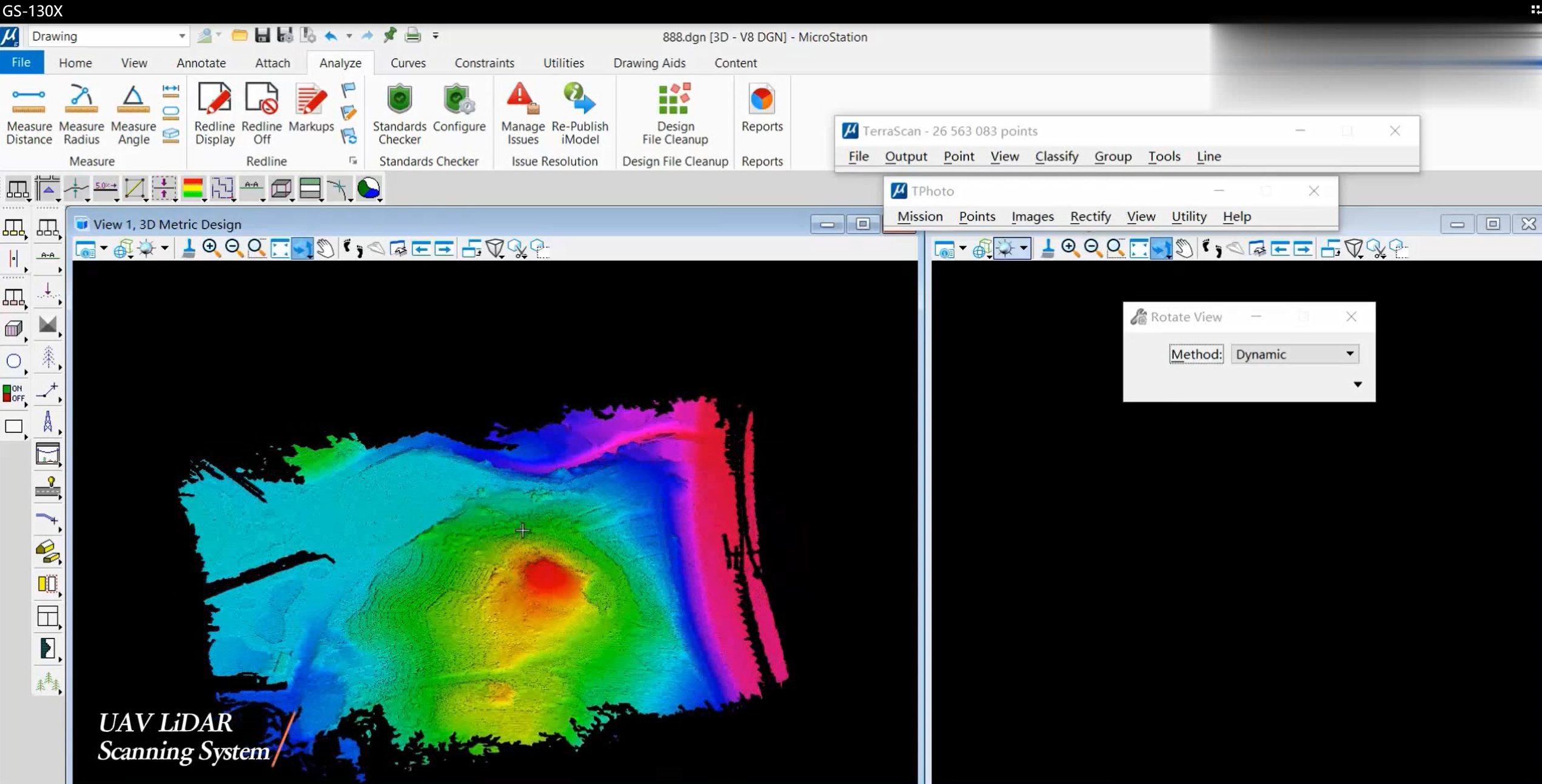 FDG-130X lidar system with 26M camera for drone mapping 