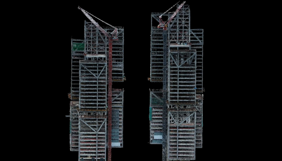 Airborne Drone Lidar Scanning Building facade 