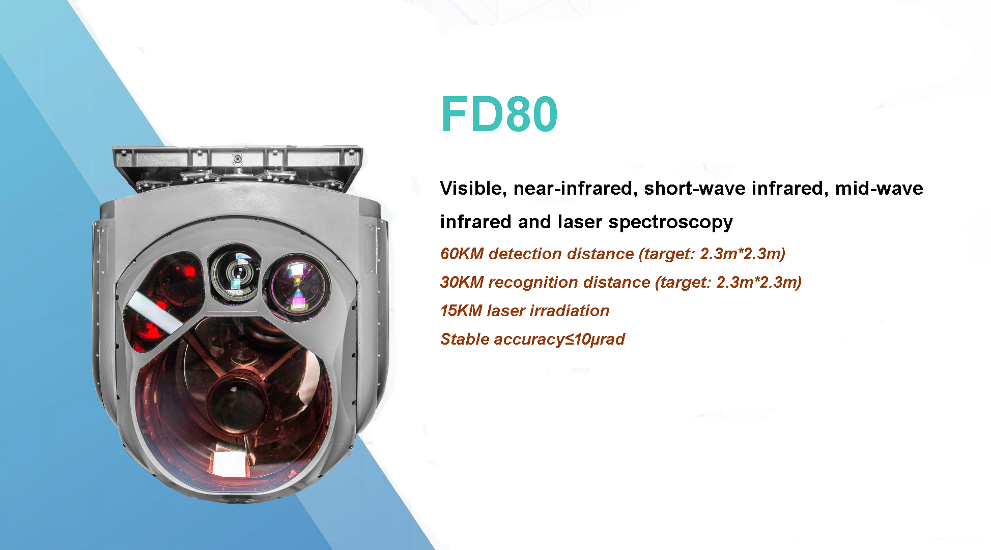 FD80 60 km detection camera with multispectral common aperture